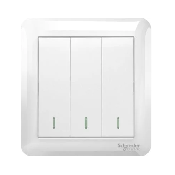 Schneider Electric Affle Plus White 3 Gang Switch